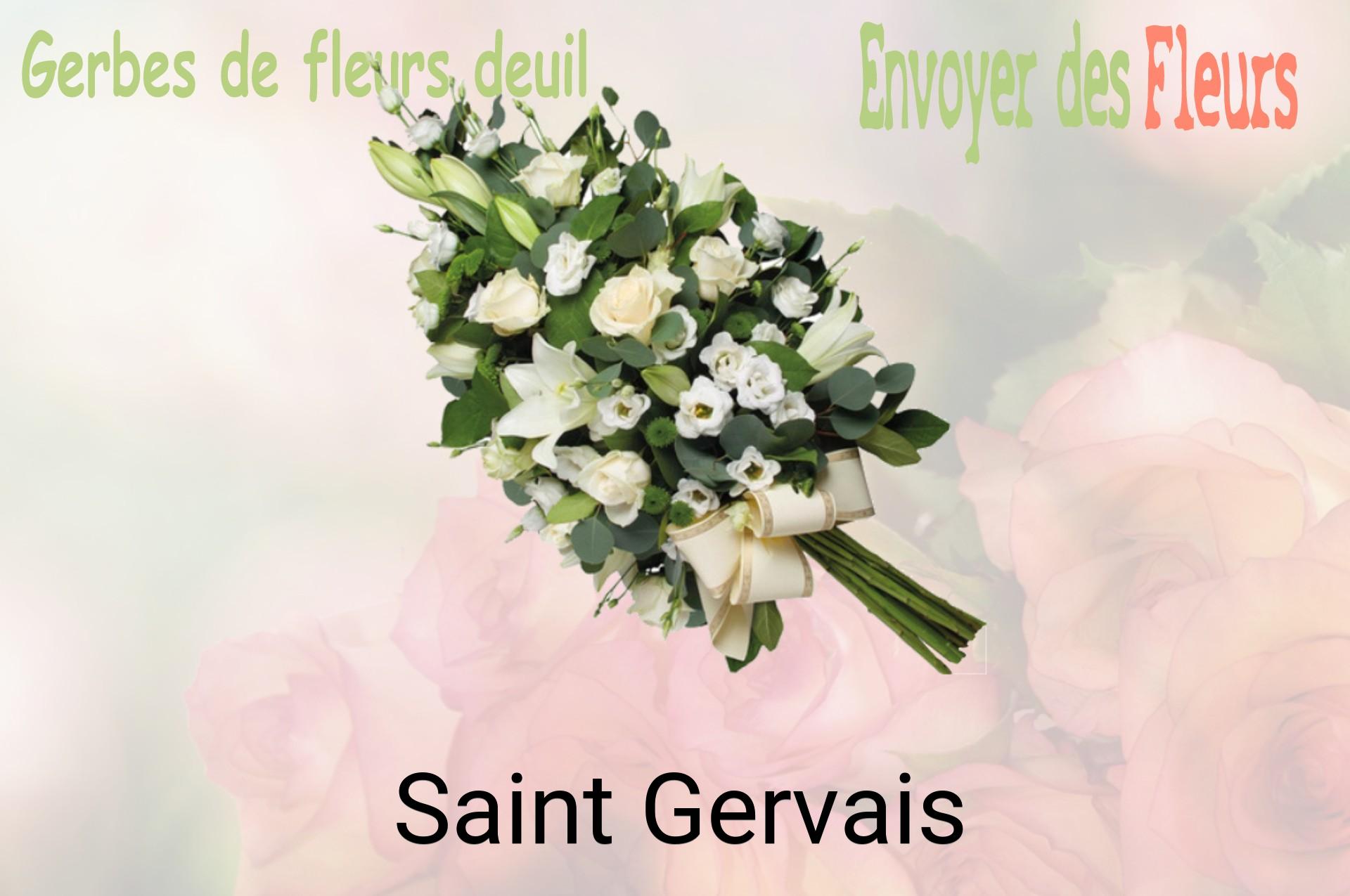 Gerbe de fleurs de deuil livrée à Saint-Gervais